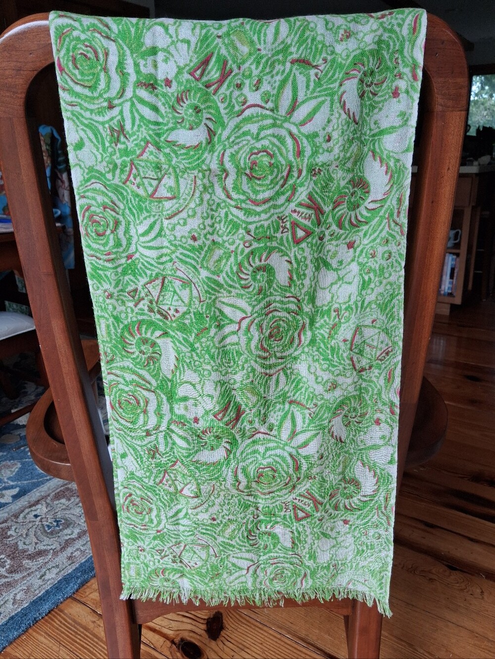 Lilly Pulitzer Murfette Scarf Sorority Kappa Delta Silk/cashmere EUC